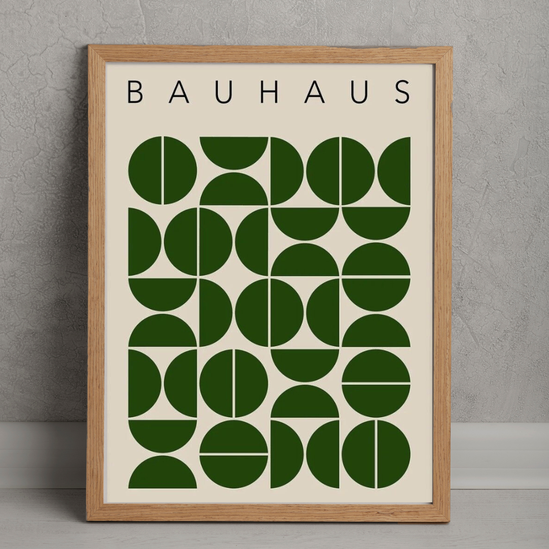 Cuadro Bauhaus Semi Circles green