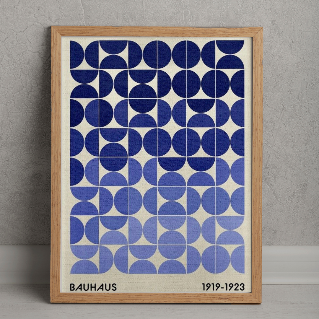 Cuadro Bauhaus Semi Circles blue
